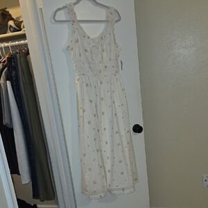 Old Navy White Floral Midi Dress